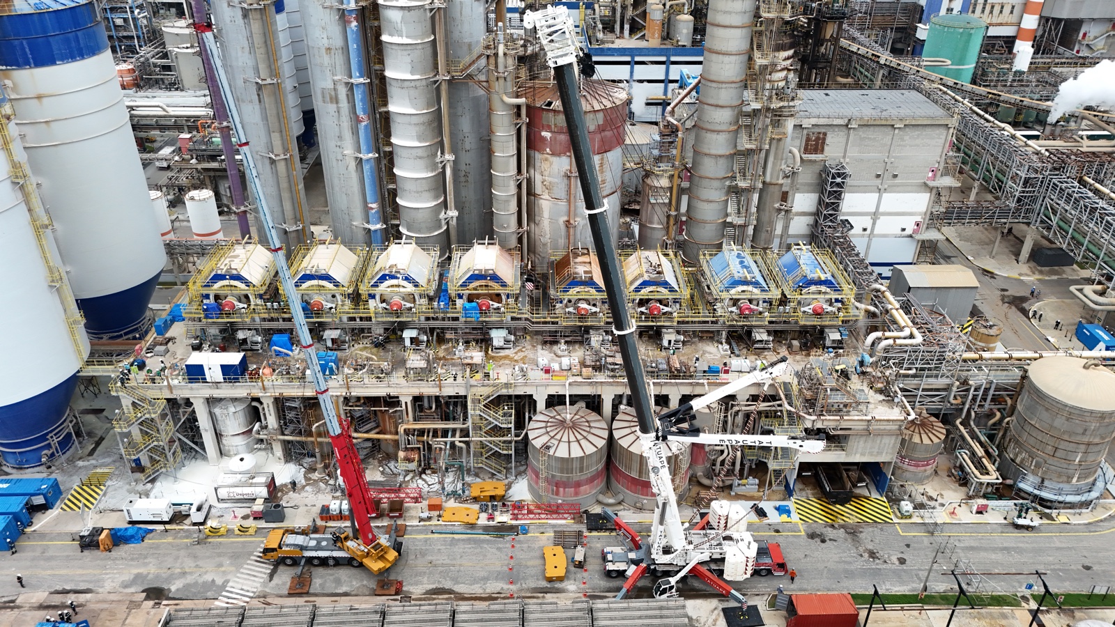 Vista aérea da Parada Geral do Projeto DDW na unidade industrial de Mucuri